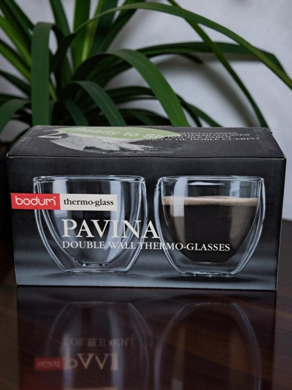 Bodum Pavina Glass Double-Wall Thermo Glasses Espresso Clear 2.5 oz Set Of 2